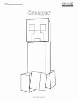 Creeper Minecraft Coloring Fun sketch template