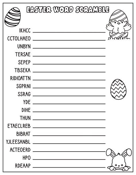 easter printable activity sheets