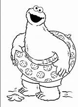 Coloring Pages Monster Cookie Monsters Buoy Cookies Wear Beach sketch template