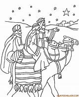 Reyes Magos Navidad Camellos Montados Camello Epiphany Paginas Manger Biblia Nativity sketch template