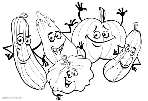 cute food coloring pages vegetables  printable coloring pages