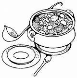 Soup Coloring Pages Bowl Drawing Printable Tureen Hot Food Pot Kids Getdrawings Getcolorings Color Popular Coloringhome sketch template