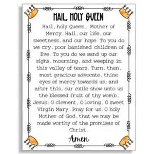 hail holy queen prayer poster  growing  grace  knowledge