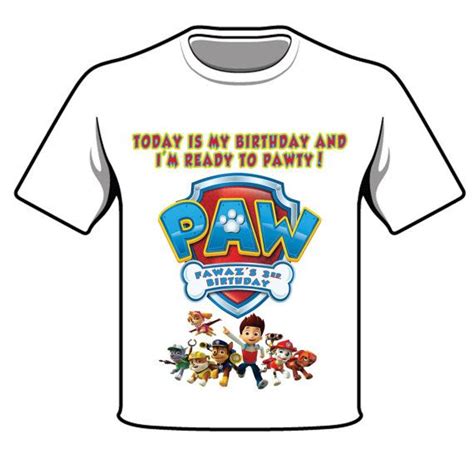 personalized paw patrol birthday  shirt design diy printable file