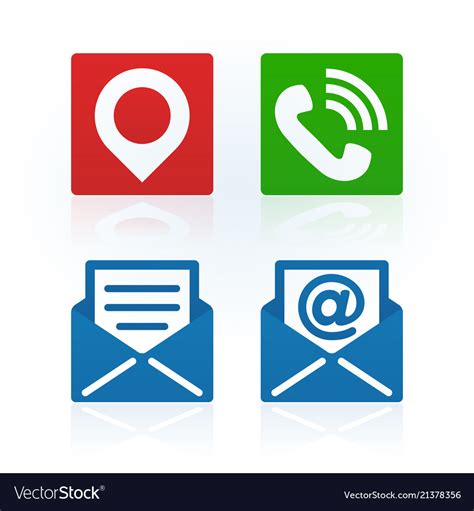 address phone  email symbols  white vector image