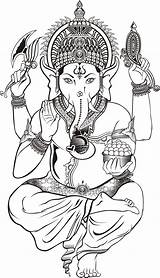 Ganesha Ganesh Shiva Deity Tatuajes Ganapati Ilustrasi Chaturthi Hinduism Vinayagar Getcolorings Dewa Gaja Tattoos Diwali Kerala Vinayaka Mandalas Dewi Pngtree sketch template
