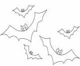 Halloween Coloring Printable Bats Pages Bat Outline Book sketch template