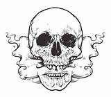 Smoke Skulls Drawing Mouth Sketches Shutterstock Outline Vecteezy Vecster Totenkopf sketch template