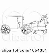 Amish Buggy Outline Pulling Cart Royalty Poster Print Cartoon Hand Man Cox Dennis Clipart Prints Horse Vector Rf Illustrations Clipartof sketch template