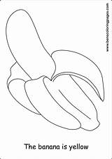 Yellow Coloring Pages Printable Color Kids Learning Banana Popular sketch template