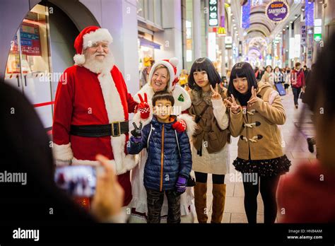 Santa Claus Xmas Christmas In Hon Dori Street Shopping Covered