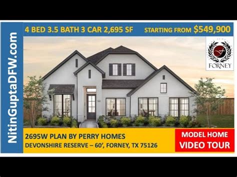 plan  perry homes  devonshire  lots  forney tx youtube