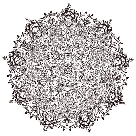 detailled mandala malas adult coloring pages