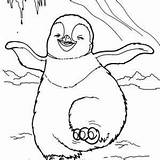 Coloring Penguin Pages Rockhopper Ice Animal Playing Dance Skates Winter During Choose Board Penguins sketch template