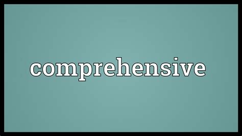 comprehensive meaning youtube