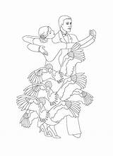 Coloring Pages Dance Flamenco Tango Girl Popular sketch template