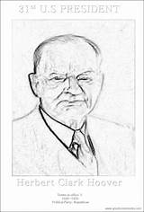 Coloring Herbert Hoover 31st President Sheet Clark Printable sketch template