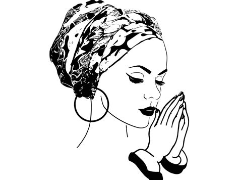 black woman praying god lady nubian queen diva mohawk hairstyle svg