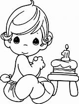 Precious Moments Coloring Birthday Pages Boy Happy Cake Baby Printable Colouring Sheets Little Book Boys Drawing Color Moment Choose Board sketch template