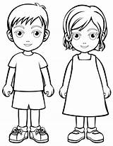 Coloring Pages Children Childrens Kids Color Child People Printable Girl Boy Templates Family Clipart Body Cartoon Paper Person Para Fun sketch template