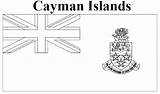 Cayman Flag Islands Coloring Geography sketch template