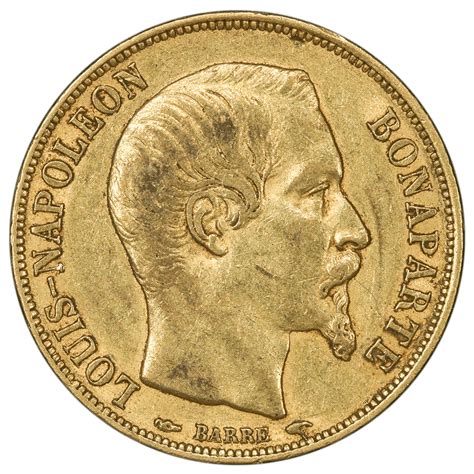 french napoleon  franc gold coin km vfxf