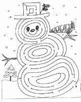 Maze Snowman Printable Christmas Coloring Mazes Pages Kids Kindergarten Winter Weihnachten Vorschule Printables Worksheet Preschool Worksheets Activities Rätsel Labyrinth Matching sketch template