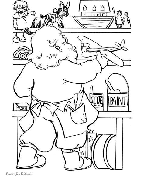 santa  christmas toys coloring pages