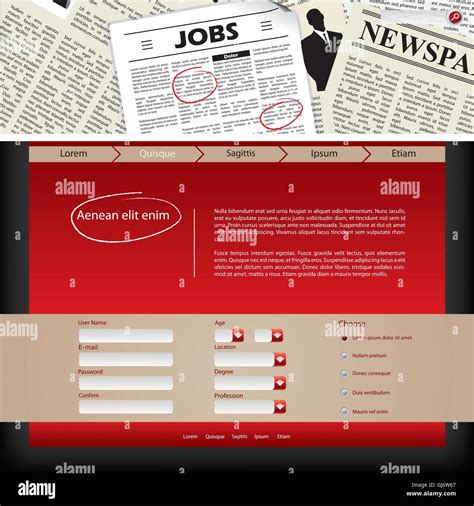 website template design  newspaper header stock vector image art