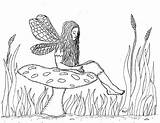 Mushroom Fairies sketch template