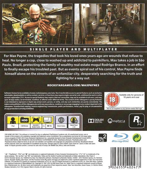 Max Payne 3 2013 Macintosh Box Cover Art Mobygames