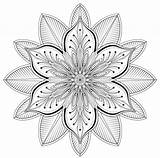Coloring Floral Flower Adults Pages Mandala Aster Pattern Tattoo Bestcoloringpagesforkids Adult Drawing Kids Printable Oriental Tattoos Color Motif sketch template