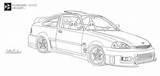 Honda Civic Coloring Pages Draw Ausmalbilder Cars Autos Kostenlose Gemerkt Von sketch template