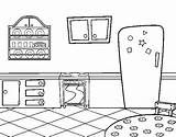 Kitchen Coloring Traditional Coloringcrew Pages House Print sketch template