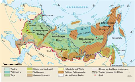 russland und zentralasien physische karte