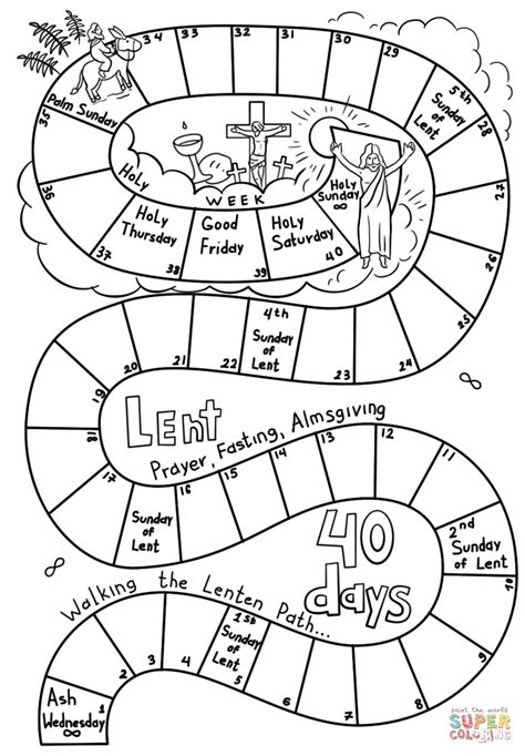 days  lent coloring page  printable coloring pages