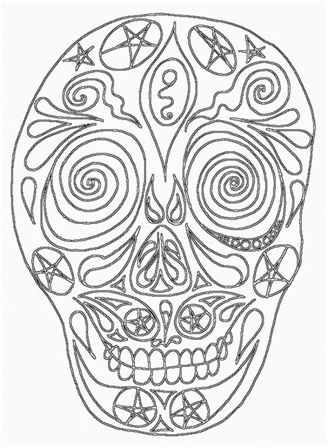 day   dead skull coloring pages coloring home