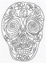 Coloring Skull Pages Dead Popular sketch template