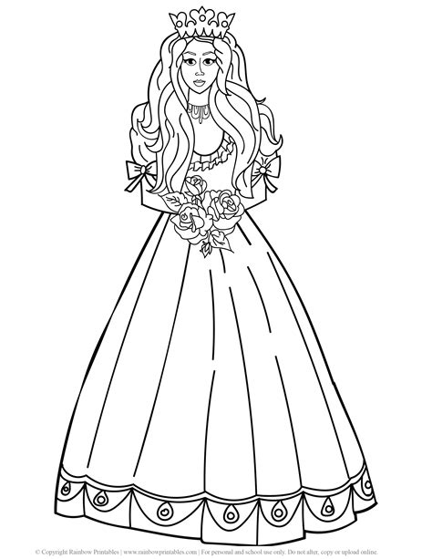 cute princess coloring pages  girls rainbow printables