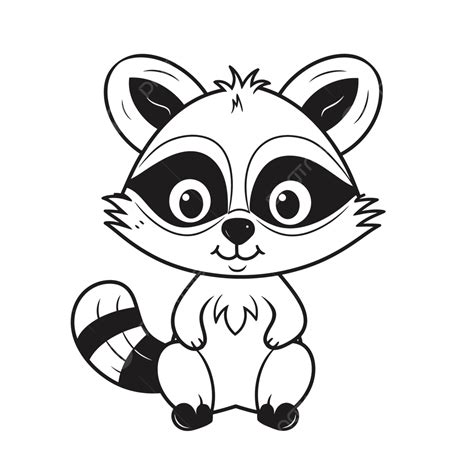 cartoon cute raccoon coloring page printable  print outline sketch