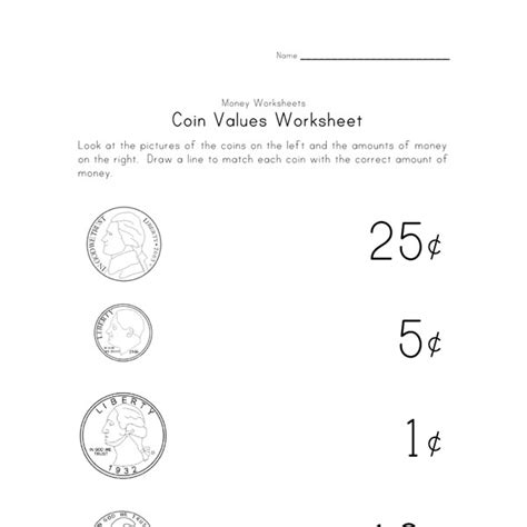 coins worksheet  kids network