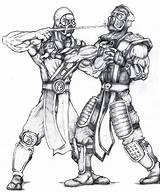 Scorpion Sub Zero Vs Coloring Combat Mortal Kombat Pages Mugen Remix Deviantart 42kb 614px Drawings Template sketch template