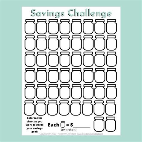 printable saving challenges