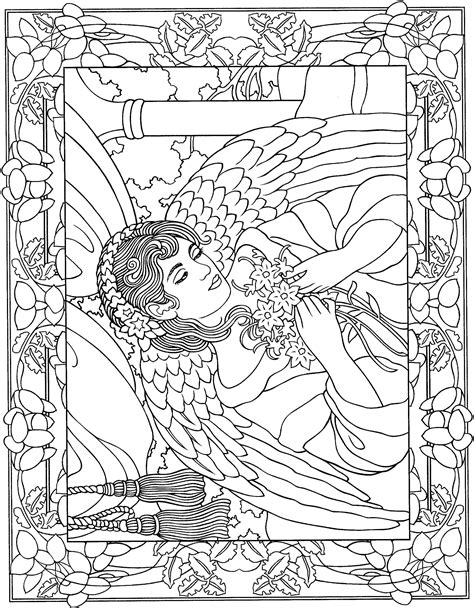 beautiful angel coloring page adult colouringfairiesangels