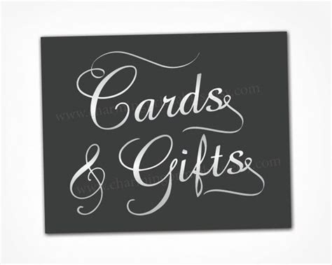cards  gifts sign printable instant  chalkboard
