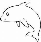 Dolphin Kids Template Coloring Templates Easy Animal Outline Drawing Drawings Pages Line Stencil Colouring Printable Color Draw Simple Outlines Print sketch template