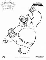 Pages Coloring Giant Fu Kung Panda sketch template