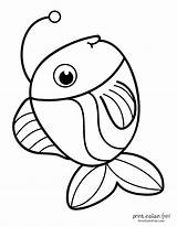 Fish Printcolorfun Laughing Cartoon sketch template