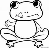 Frog Coloring Pages Outline Printable Cute Frogs Easy Animal Cartoon Kids Simple Funny Print Vector Sheets Small Amphibian Animals Format sketch template