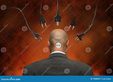 plug head stock photo image  closeup suit businessman